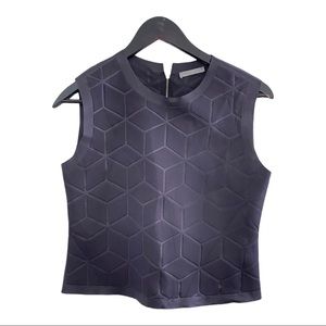 Zara Neoprene Geometric Crop Top Size Medium